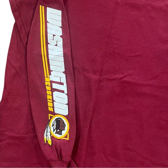 Majestic Washington Redskins Men Long Sleeve Shirt Med Maroon Burgundy Football - Picture 3 of 5